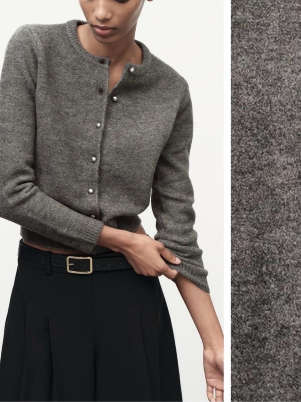 Zara Cardigan Gray Buttons